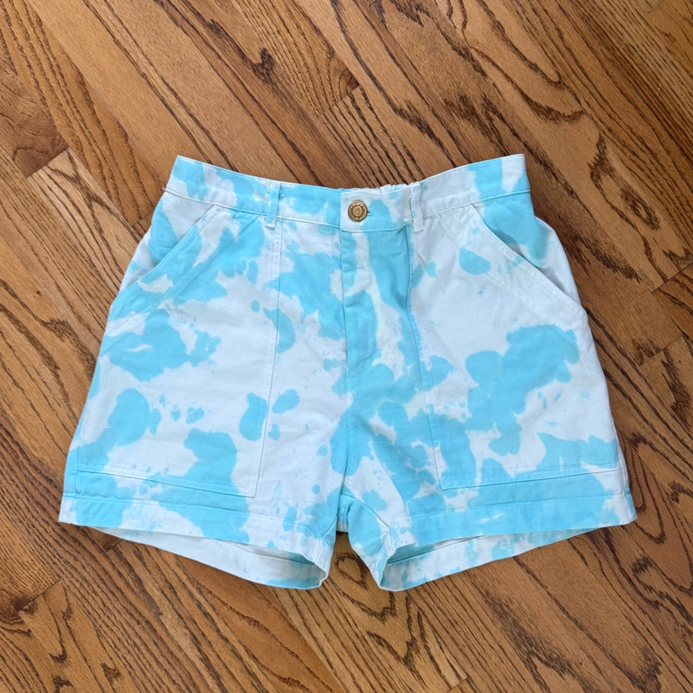 Big Bud Press Work Shorts in Blue Tie-Dye